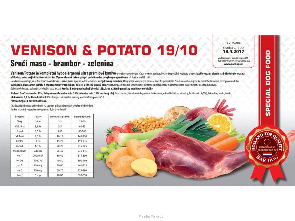 Bardog Venison & Potato 12kg