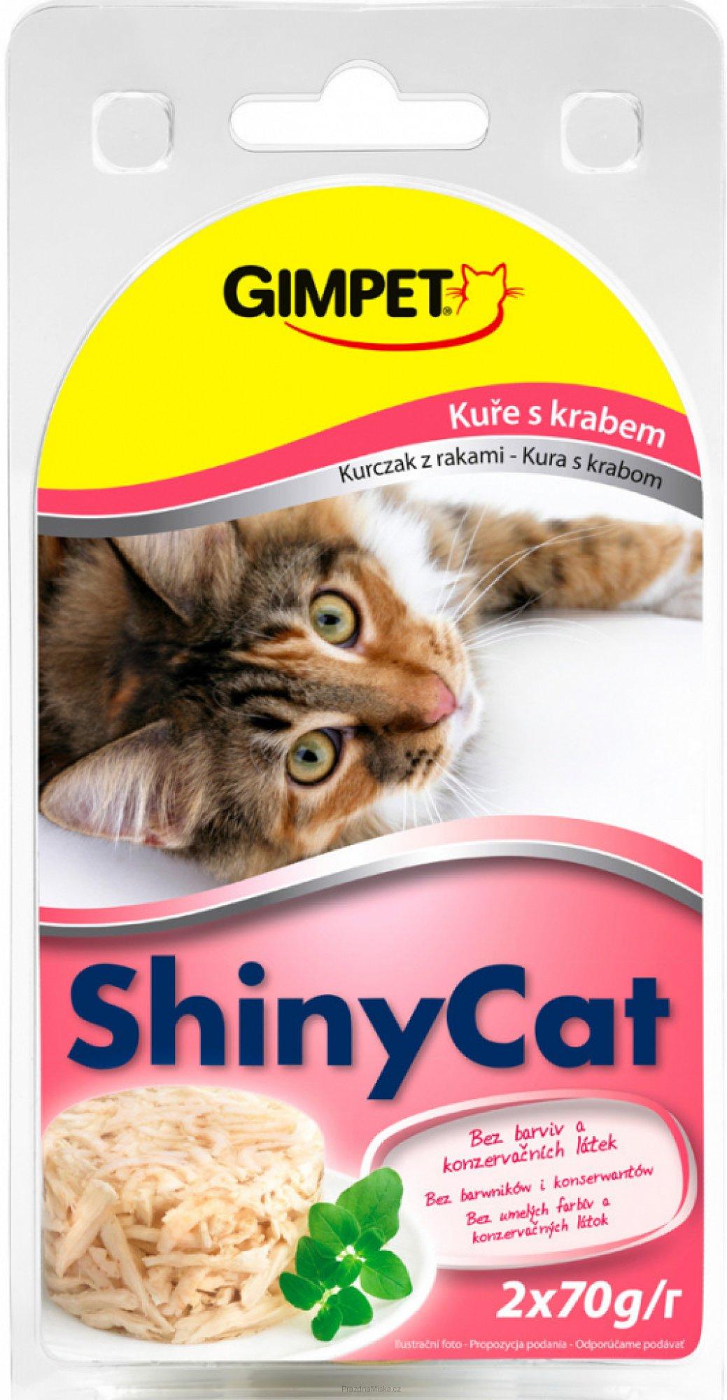 SHINY CAT konzerva kuře+krab 2x70g
