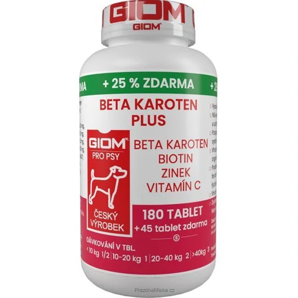 Giom S Beta-karoten Plus 180 tbl + 25 % zdarma