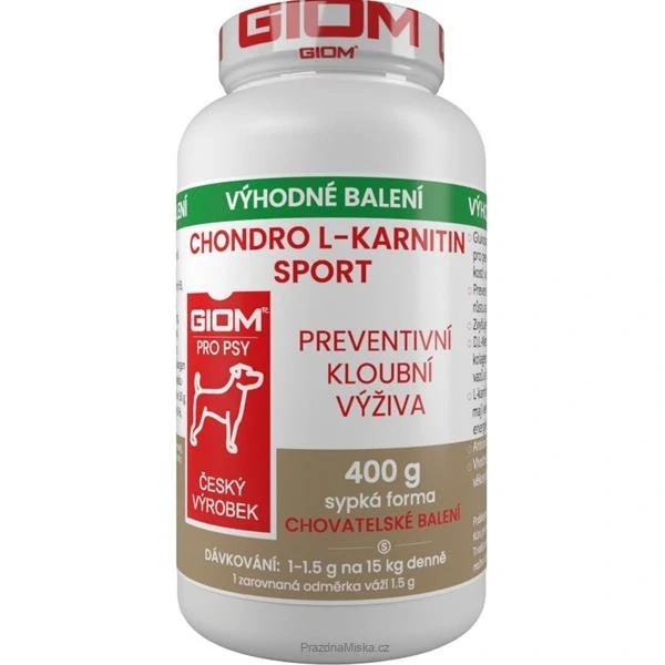 Giom S Chondro L-karnitin SPORT pro psy 400 g