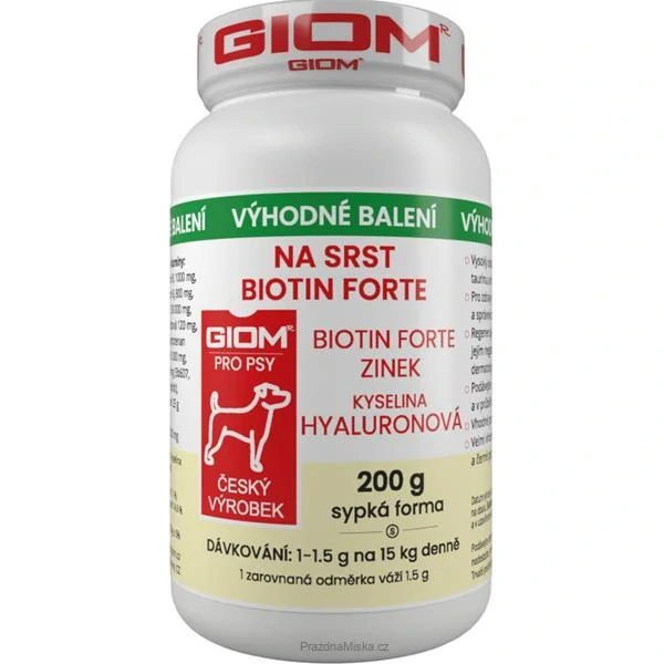 Giom S Na srst Biotin FORTE pro psy a kočky 200 g