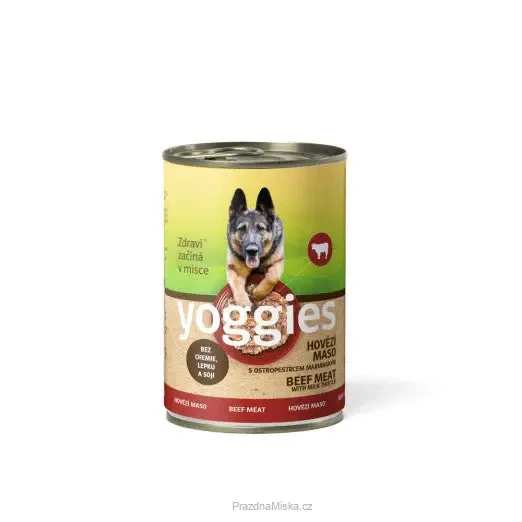 400 g Yoggies hovězí konzerva s ostropestřcem mariánským