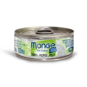 MONGE NATURAL kousky tuňáka s kuřecím masem pro kočky 80 g