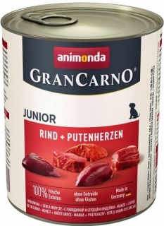 GRANCARNO JUNIOR - hovězí, krůtí srdce 800g