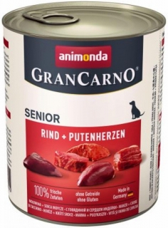 GRANCARNO Senior - hovězí, krůtí srdce 800g