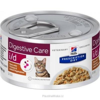Hill's Prescription Diet Feline i/d Stew s AB+ kuře & zelenina - konzerva 82 g