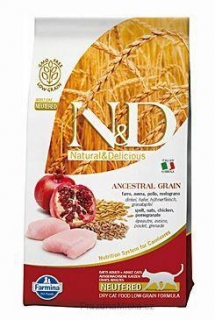 N&D LG CAT Neutered Chicken & Pomegranate 10kg