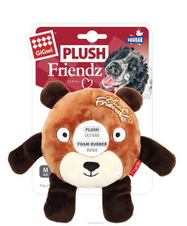 GiGwi Plush Friendz medvěd s gumovým kroužkem