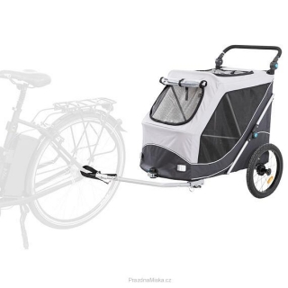 Vozík za kolo s funkcí rychlého skládání M 63 x 95 x 90/132 cm, nosnost max. 22 kg, šedý