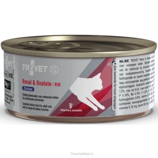 Trovet Feline RID Renal and Oxalate konzerva chicken 100 g