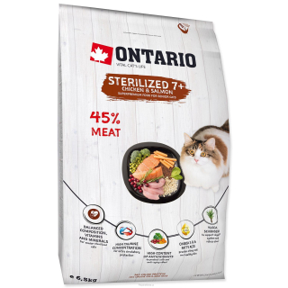 Krmivo Ontario Cat Sterilised 7+ 6,5kg