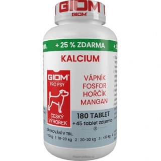 Giom S Kalcium pes, kočka 180 tbl + 25 % zdarma