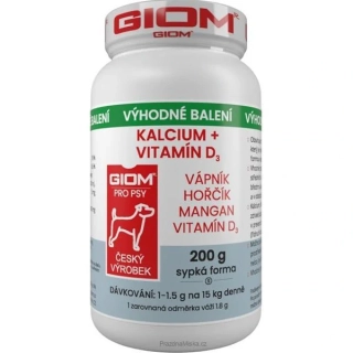 Giom S Kalcium+D3 pro psy a kočky 200 g