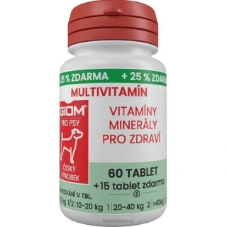 Giom S Multivitamín pes a kočka 60 tbl + 25 % zdarma