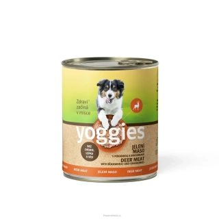 800 g Yoggies jelení konzerva s pohankou a brusinkami