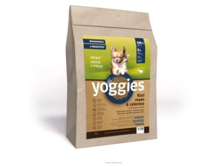Yoggies Kozí maso & zelenina, hypoalergenní MINIgranule lisované za studena s probiotiky 15 kg