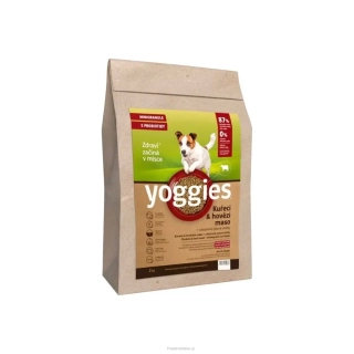 Yoggies Kuřecí & hovězí maso, MINIgranule lisované za studena s probiotiky 5 kg