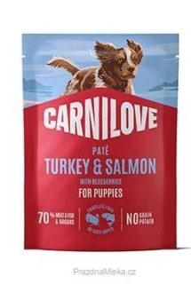 Carnilove Dog Pouch Paté Turkey&Salm.+Blueb.Puppy 300g