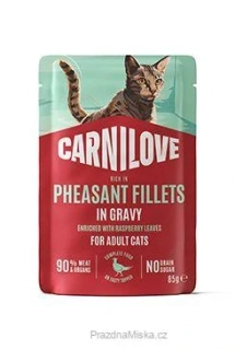 Carnilove Cat Pouch Gravy Pheasant+Rasp.Leaves 85g
